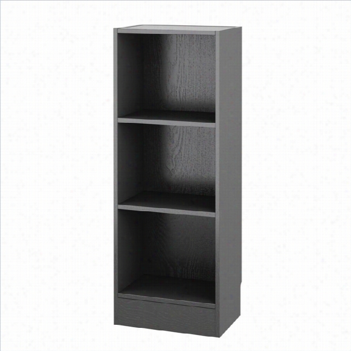 Tvilum Eleme Nt Short Narrow 3 Shelf Bookcase In Back Wood Grain