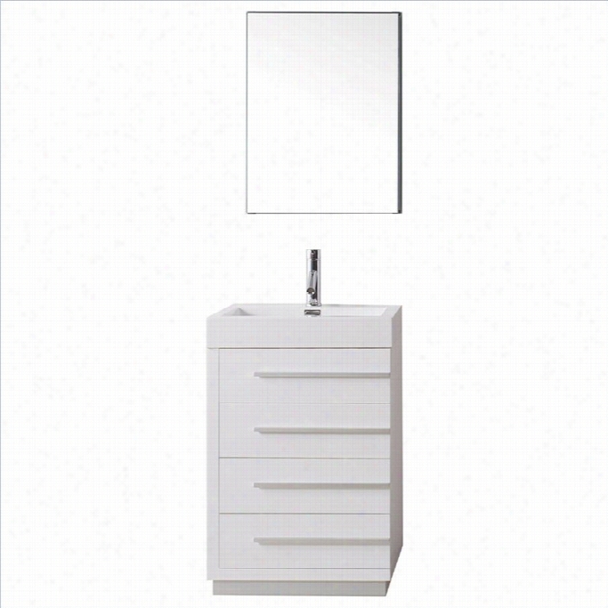 Virtu Usa Bailey 23 Single Bathroom Idle Show Cabinet In Glosssy White