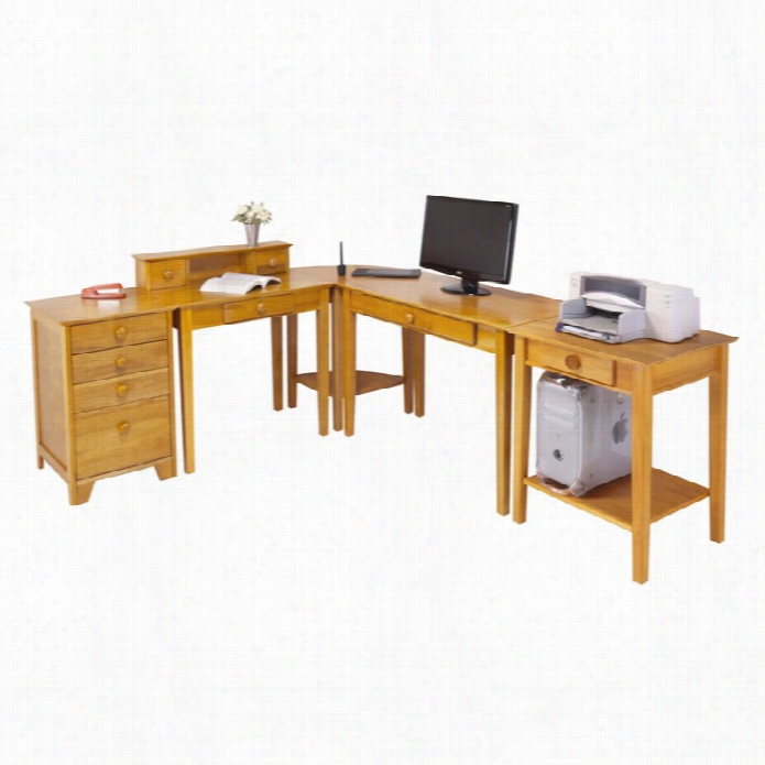 Winsome 5pc Home Office Set In Honey