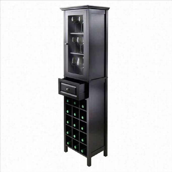 Winsome Burgundy Wine Cabinet In Black