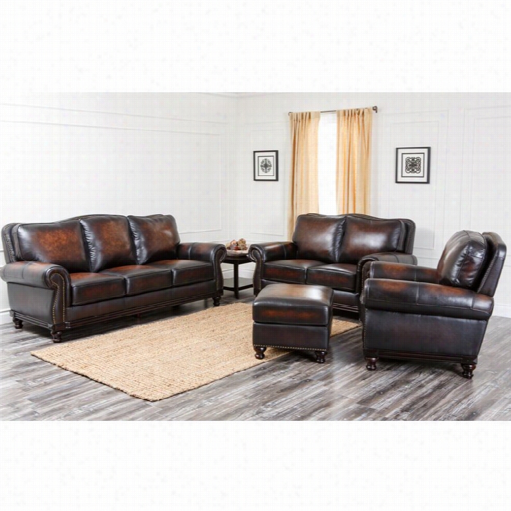 A Bbyson Living Ba Rclay Leather 4 Piece  Sofa Set In Espress