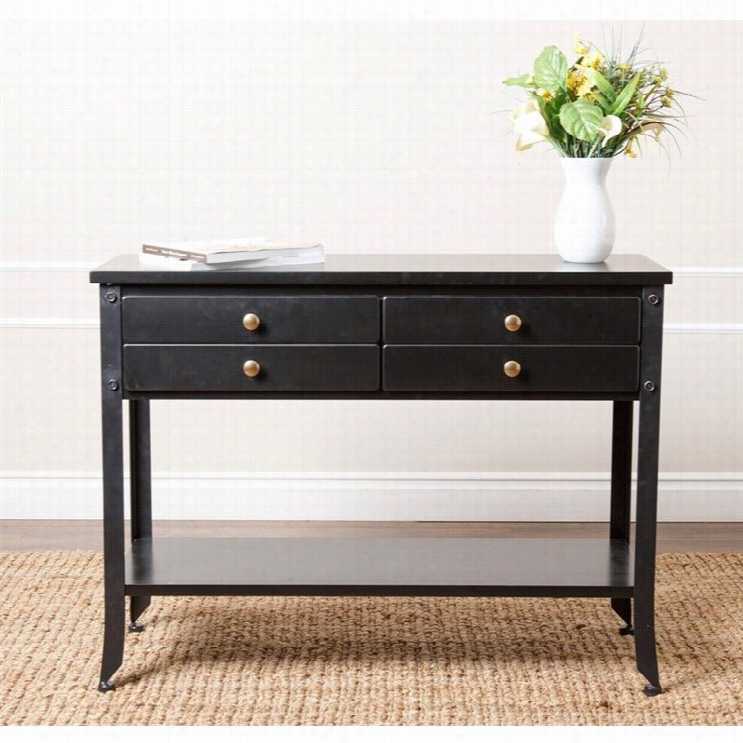 Abbyson Living Hewitt  Console Sofa Table In Antiqued Black