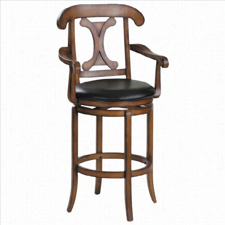 Acme Furniture Woodrow 30 Bar Stool In Oak And Black