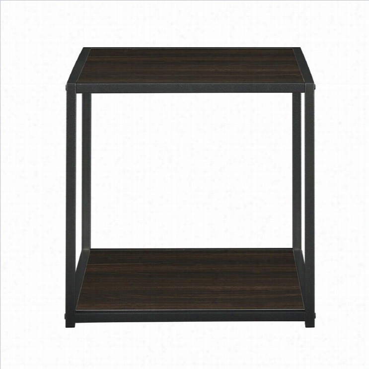 Altra Furnitur E End Table With Metal Frame In Espresso