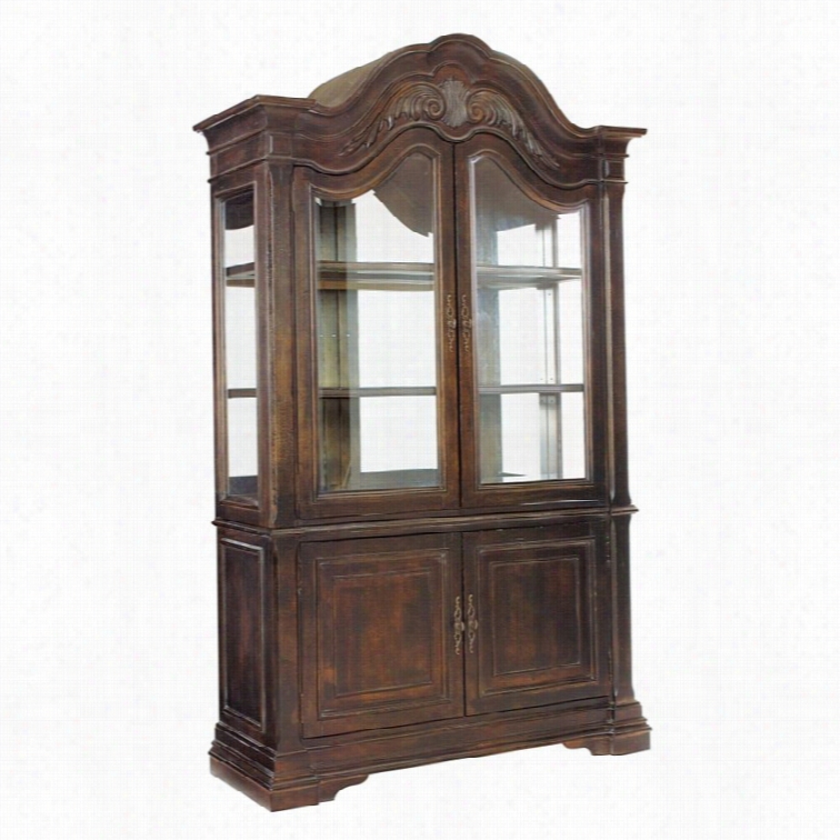 American Drew Manchester Court Wood Curio China Cabinet In Brown