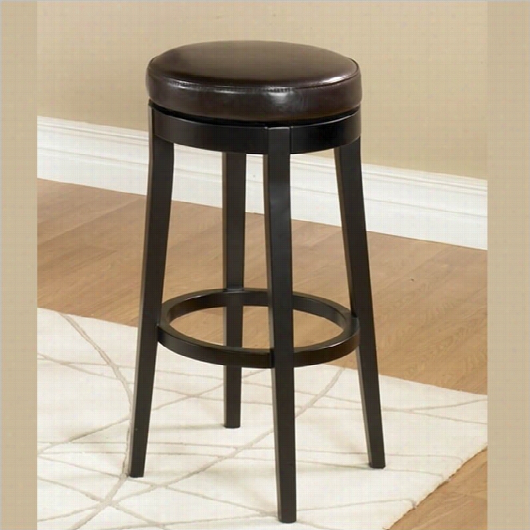 Armen Living 26 Round Backless Swivel Couter Stool In Espresso