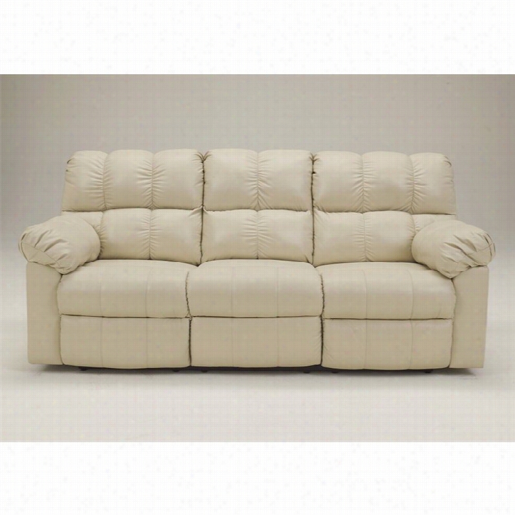 Ashley Furniture Kennard Leather Reclining Sofa In Cream