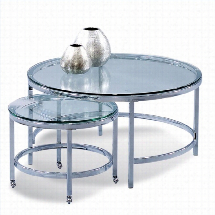Bas Sett Mirror Patinoire Round Cocktail Table On Casters In Chrome Plate