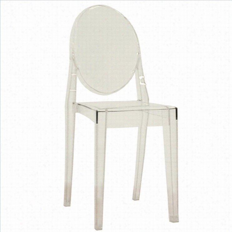 Baxton Studio Dreaama Ghost Chair In Clear (set Of 2)