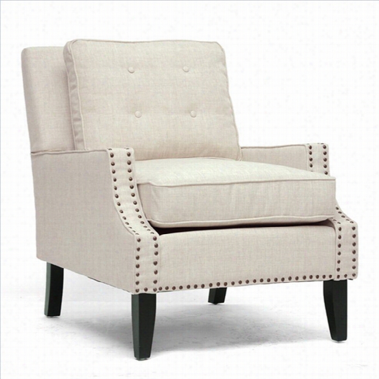 Baaxton Studio Norwich Fabric Tfuted Club Arm Chair In Beieg