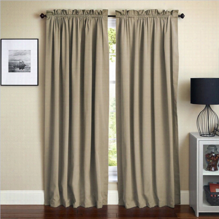 Blazing Needles 108 Inch Twill Curtain Panels In Toffee (set Of 2)
