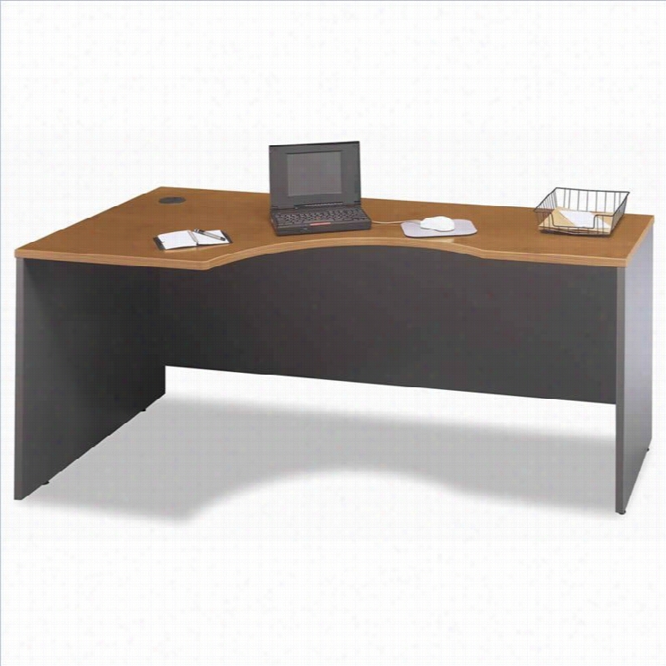 Bush Bbf Series C Left-hand L-sshaped Desk With Lateral File In Natural Cherry