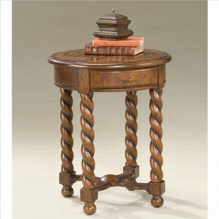 Butler Specialty Round Accent Table In Castlewood Finish