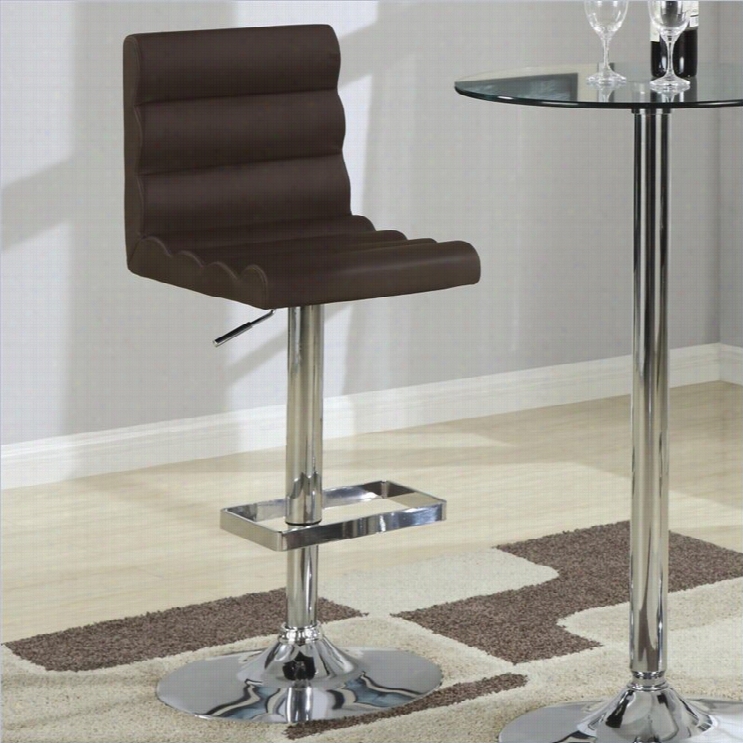 Coaster Contemporary Adjustable Bar Stool With Ro1l Back In Brown