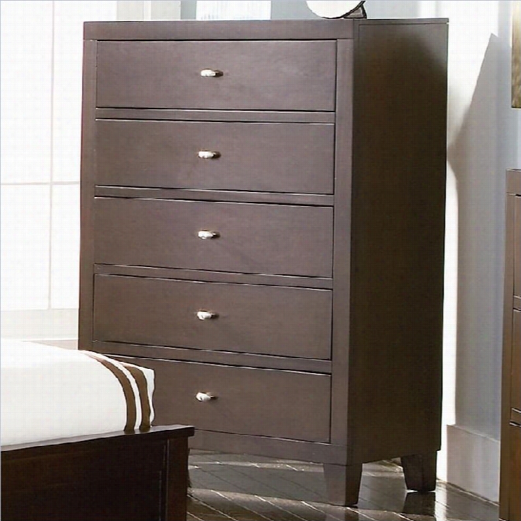 Coaster Lorretta Chest With 5 Drawers In Dark Brown Finish