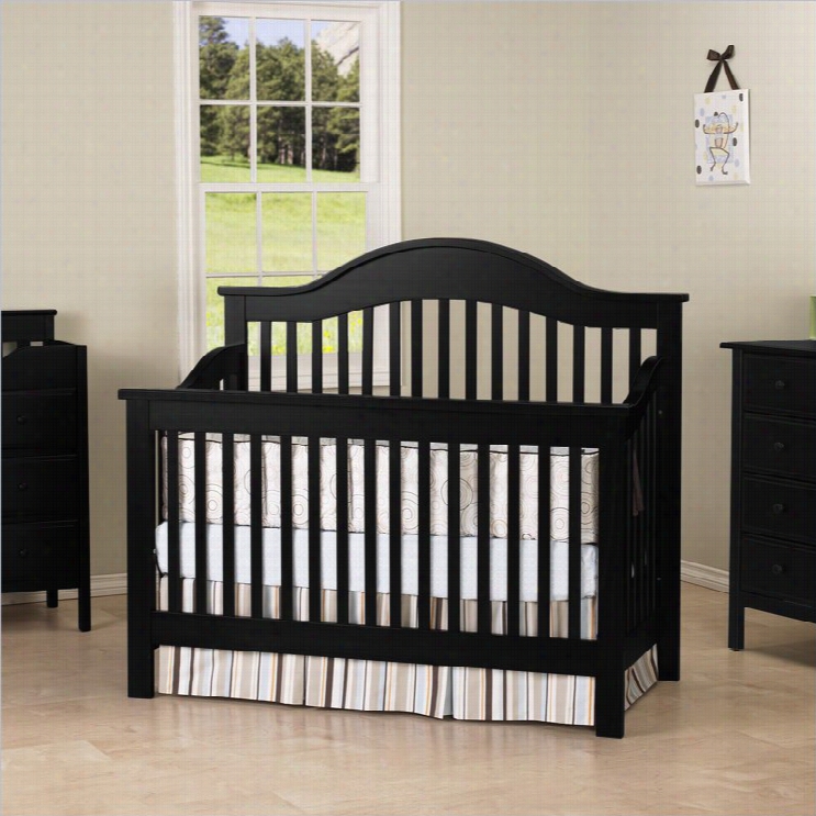 Davinci Jayden 4-in-1 Conv Ertible Wood Crib With Toddler Rail In Ebony