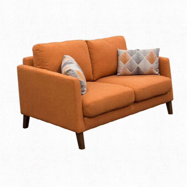 Diamnd Couch Keppeel Fabric Loveseat With Accent Pillow In Sunset