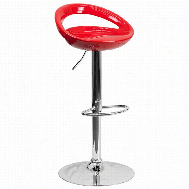 Flash Furniture 24 To 33 Stylish Adjustable Bar Stool In Red