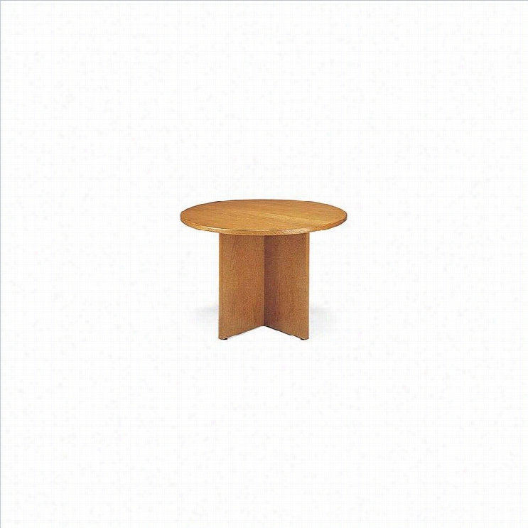 Global Total Office Round 3.5' Conference Table With X-shaped Base-mahogany