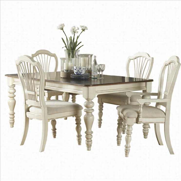 Hillsdale Pine Island 5 Pc Dininng Set With Wheat Back Chairs