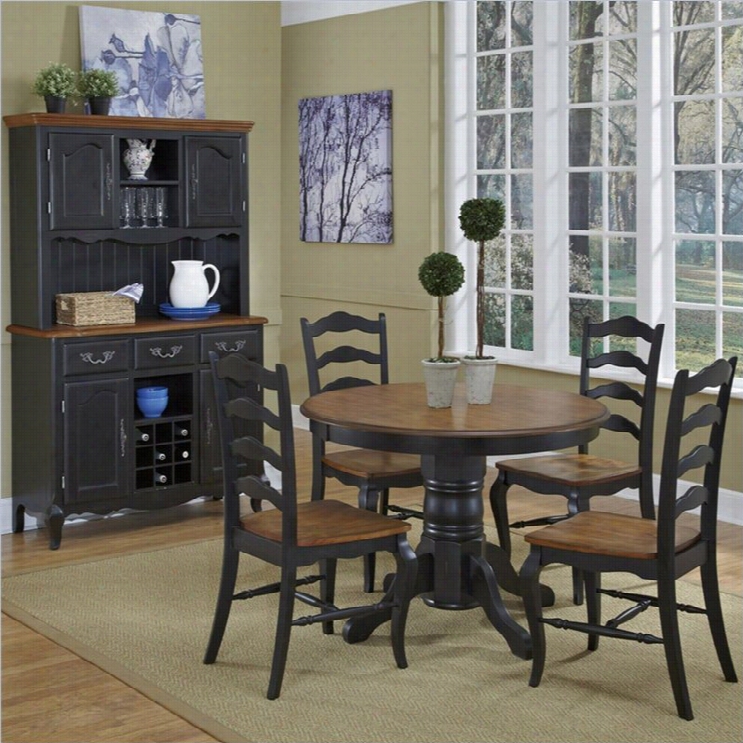 Home Styles French Countryside 5 Pieces Dining Set In Oak An Rubbed Black