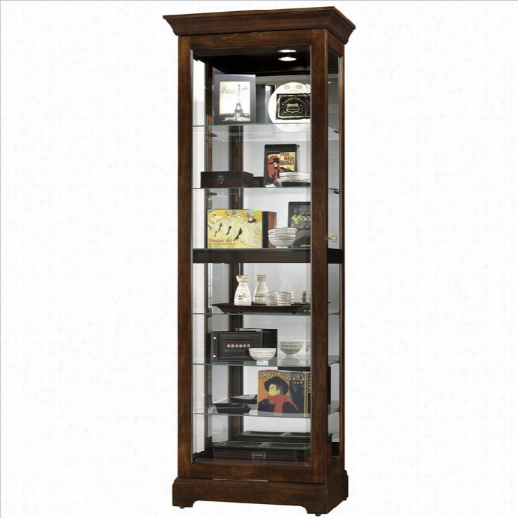 Howard Milldr Cherry Bordeaux Martindale Slide Curio Cabinet