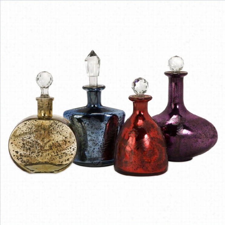 Imax Corporation Moulin Glass Decanters (set Of 4)