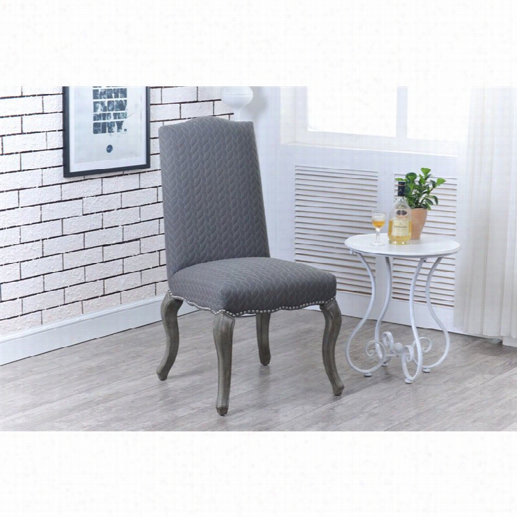 Linon Cabriolet Dining Chair In Gray (set Of 2)