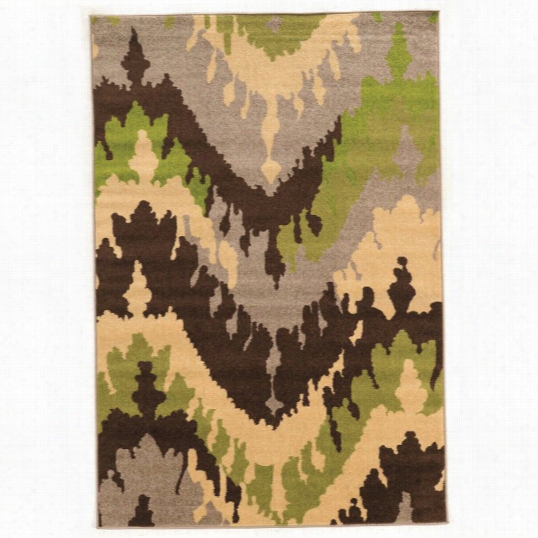 Linon Clareont 5' X 7' Rugs In Brown And Reen