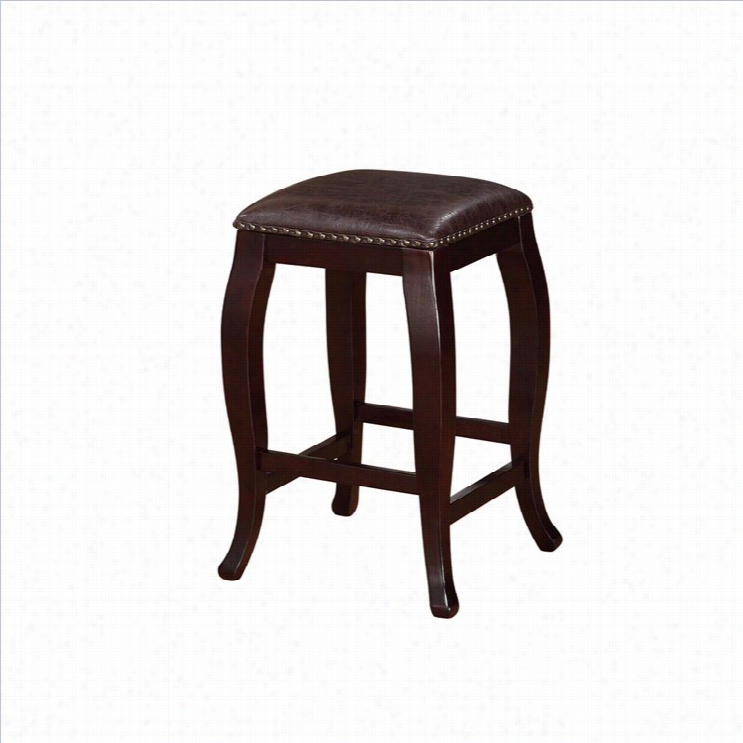 Linon San Francisc O 24 Square Top Counter Stool In Brown