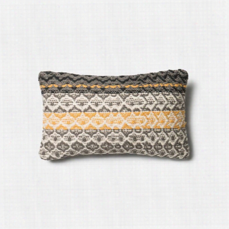 Loloi 1'1 X 1'9 Wool Poly Pillow In Gray And Gold