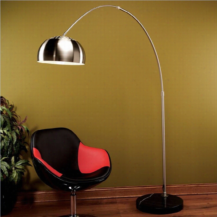 Lumisource Chrome Arch Lamp In Brushed Chrome And Black Marble