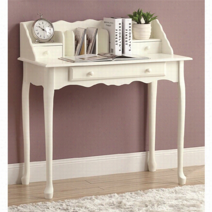 Monarch Traditional Secretary Desk In Antique White