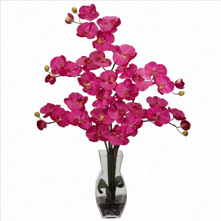 Nearly Natural Phalaenopsis With Vase Silk Flower Arrangement