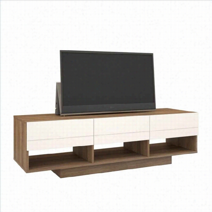 Nexera Sequence 60 2 Piece Entertaijment Set With Audio Cabinet In Walnut  And White