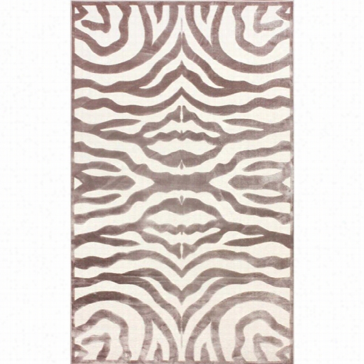 Nluoom 2' 6x   8' Viscose Soft Zebra Rug In Cream