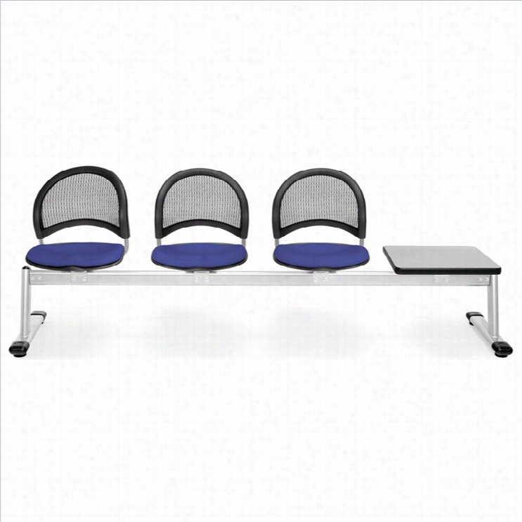 Ofm  Moon Ray Seating Upon 3 Seats And  Table In Royal Blue And Gray