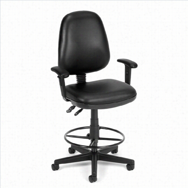 Ofm Straton Computertask Drafting Office Chair With Arms And Drafting Kit In Black