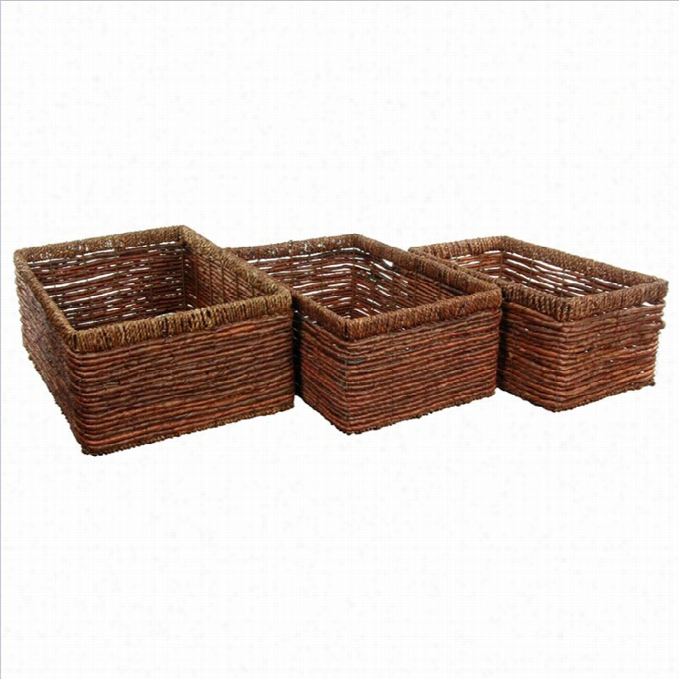 Oriental Furniture  Space Saver Baskeg Inn Natural S(et Of 33)