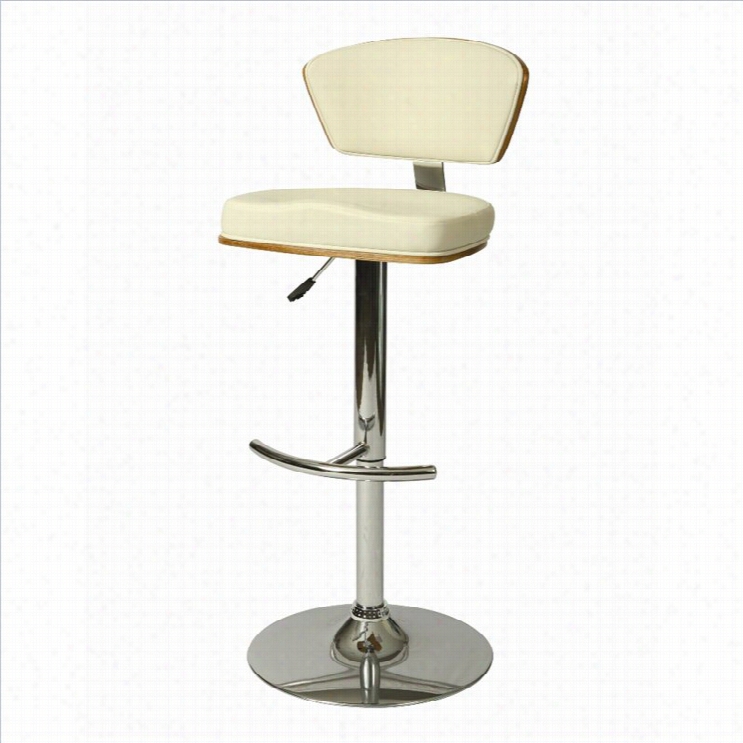 Pa Stel Furniture Ultimate 25.5-34.25 Hydraulic Bar Stool In Ivory