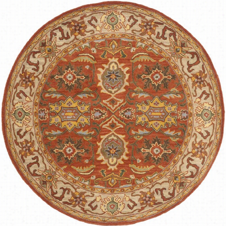 Safavieh Heritage Rust Traditional Rug - Round 6'