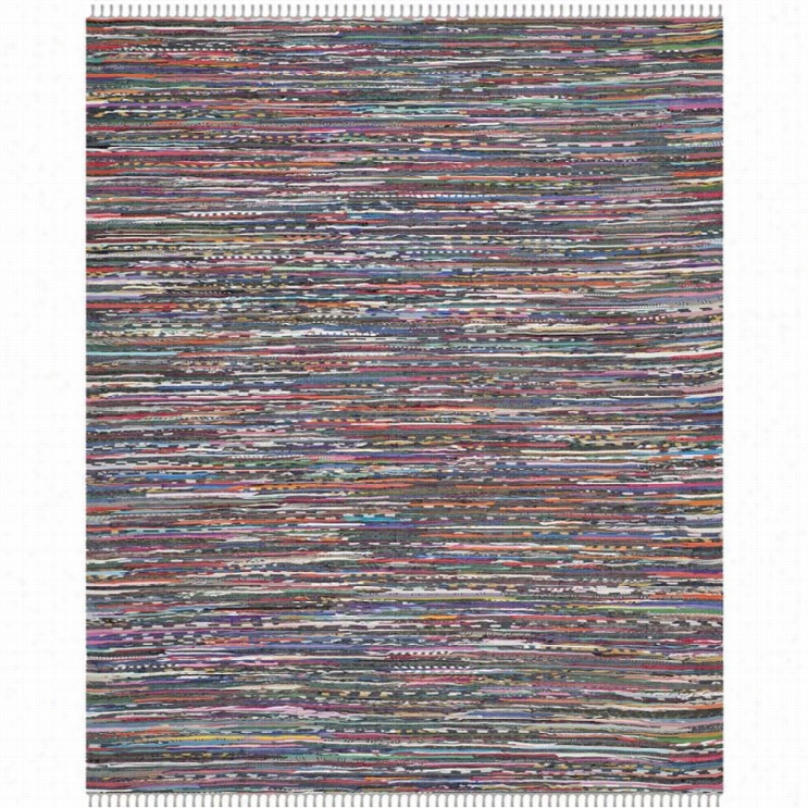 Safavi Eh Rag Rug Grey Contemporary Rug- 8' X 10'