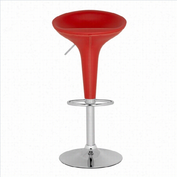 Safavieh Shedrack 23.2-31.7 Chrome Steel Bar Stool In Red