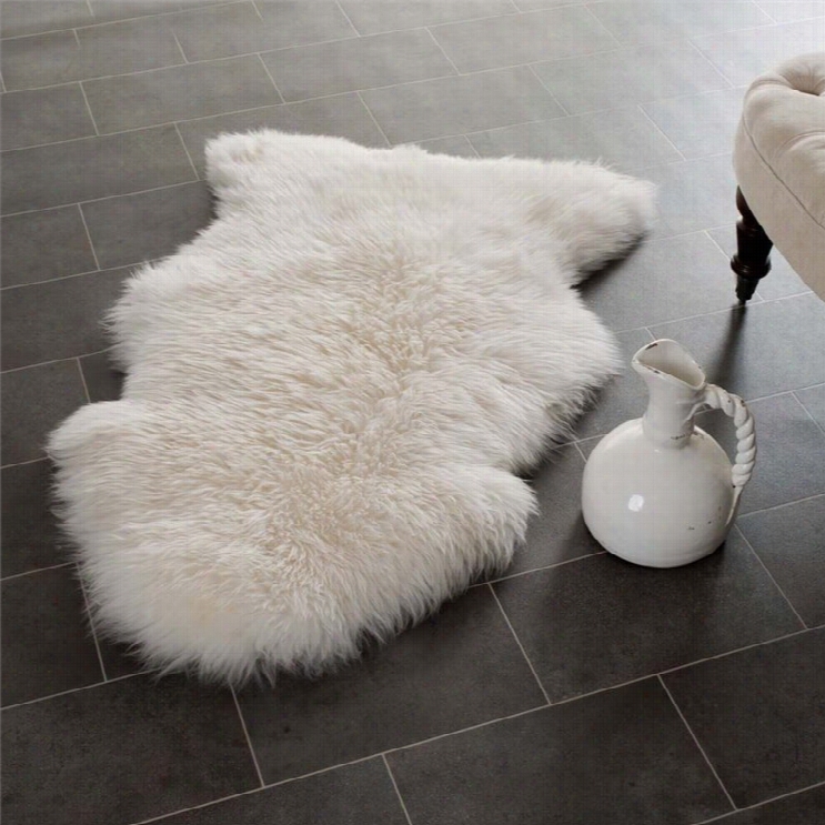 Safavieh Sheepskin Shag White Shag Rug -- Novetly 2' X 4'