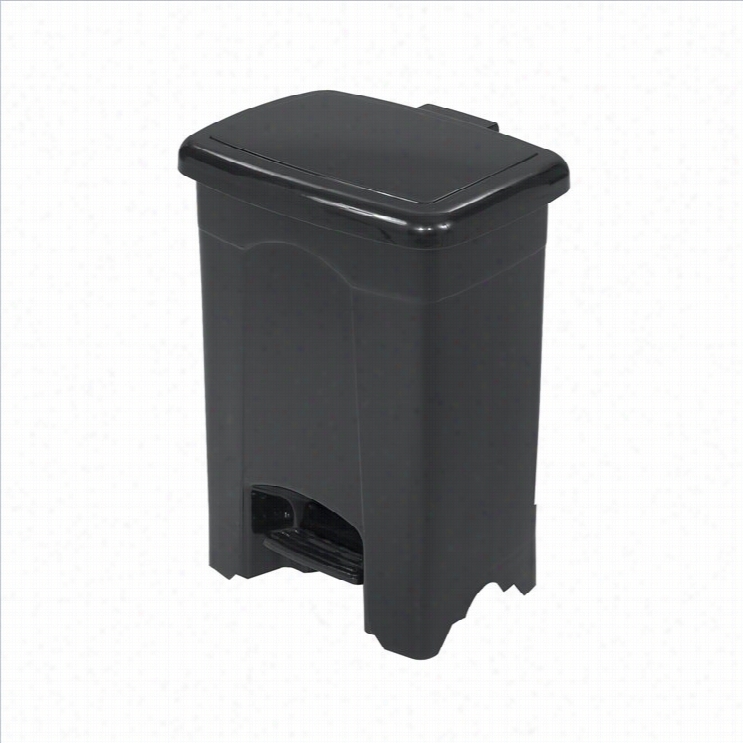 Safco Plastic 4 Gallon Step-on Trash Can In Black