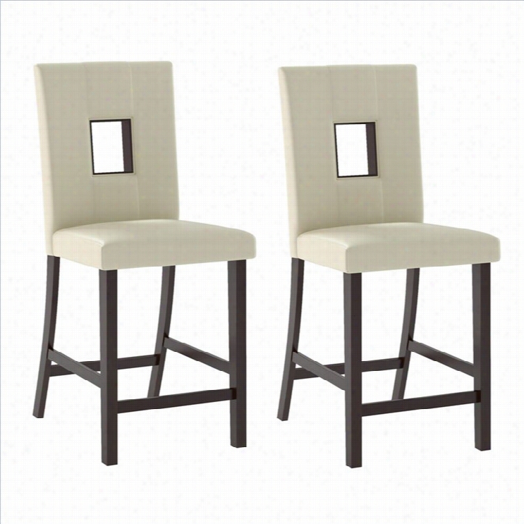 Sonax Corlivinng Bistro Ining Chaisr In White Leat Herette (set Of 2)