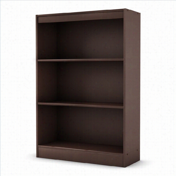 South Prop Axess 3 Shelf Bookcase In  Chocolate