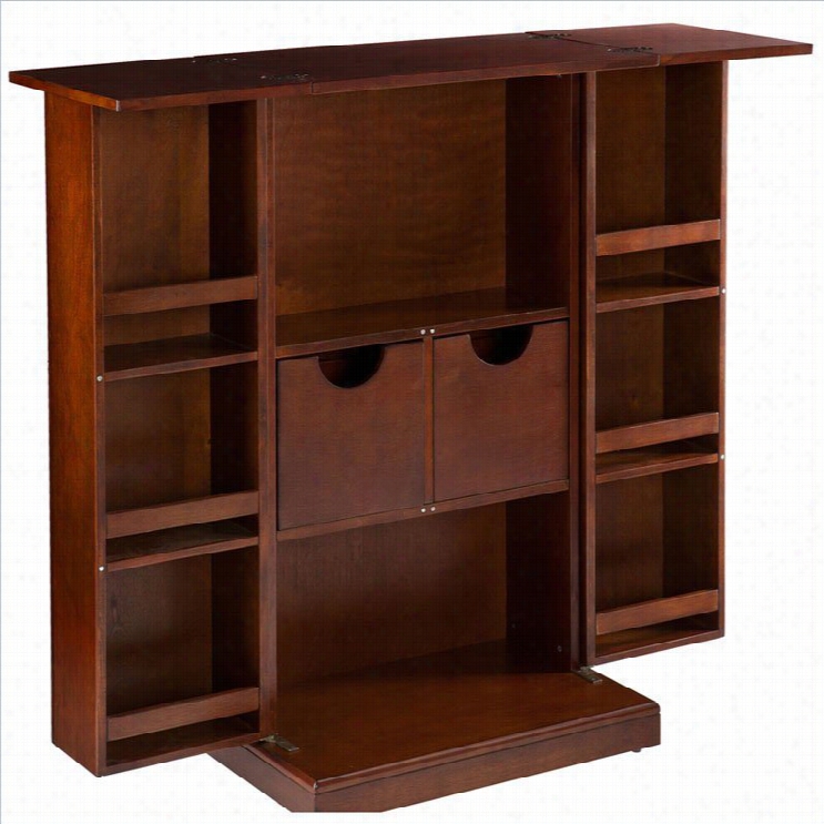 Southern Enterprises Archer Fold-away Home Bar In Walnut