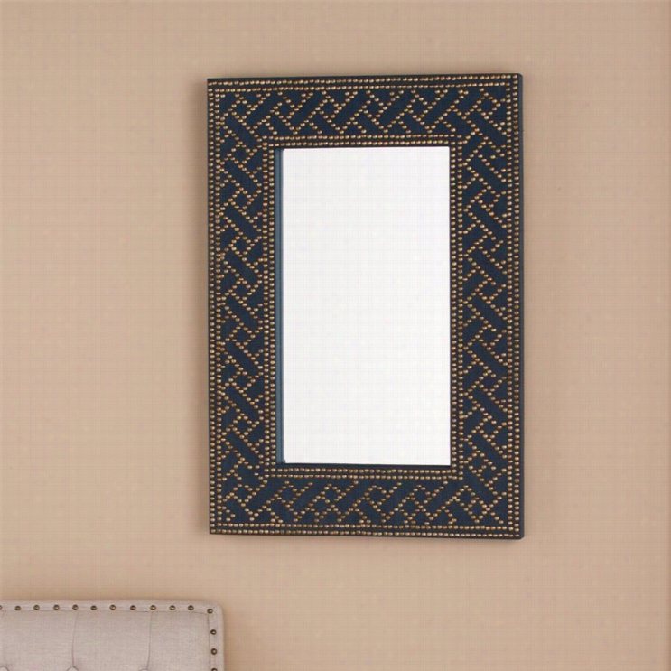 Southern Enterprises Florian Mirror In Soft Navy And Brass