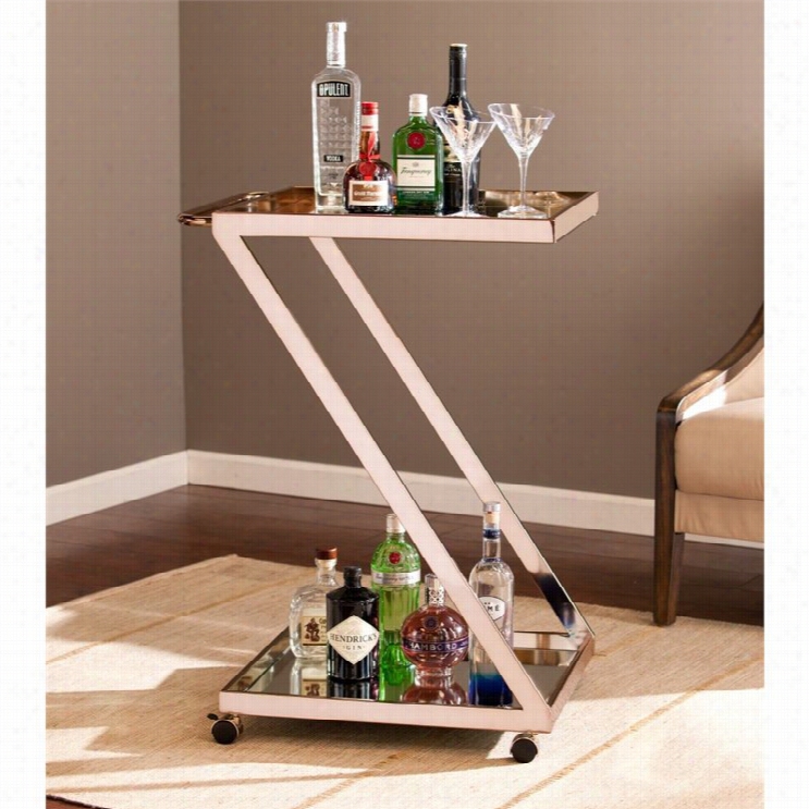 Southern Enterprises Rizer Bar Cart In Metallic Gold